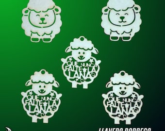 Lucky Lamb Keychain SVG – 3 Models for Laser Cutting, Lucky Charms