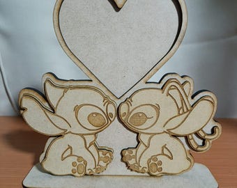 Stitch and Angel Valentine's Day Photo Frame – SVG File