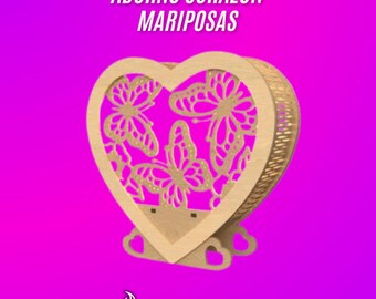 Heart Ornament with Butterflies – 3mm MDF Decoration for Laser Cutting – Love and Friendship Gift