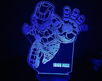 Iron Man Acrylic Lamp – Adjustable SVG File for Laser Cutting