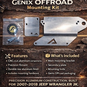 Jeep Wrangler JK (2007-2018) 8-Gang Auxbeam Relay Control Box Mount - Heavy Duty 1/8" Aluminum Bracket - Made in USA