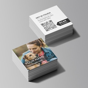 Photo business cards in packaging ready to ship — safe, professional, and wrapped securely