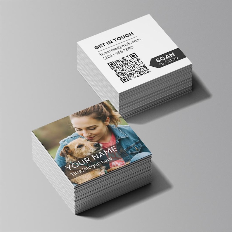 Photo business cards in packaging ready to ship — safe, professional, and wrapped securely