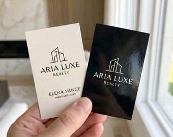 Custom Business Cards Printed 3.5x2 Standard Size | Double Sided Full Color with Your Logo and QR Code | 14pt 16pt 18pt Stock