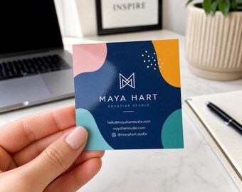 QR Code Business Cards Printed | Scannable Cards Linking to Instagram, Booking Page or Linktree | Custom Square, Free QR Setup