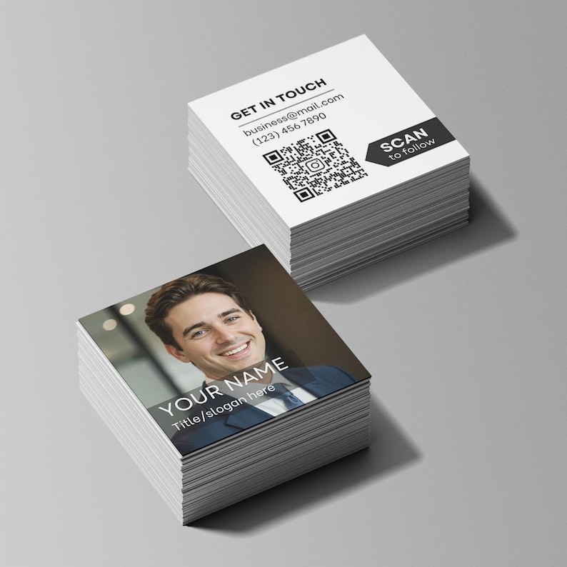 Glossy finish square photo card close-up reflecting light, premium feel for creative entrepreneurs, realtors, real estate agents, sales financial advisors