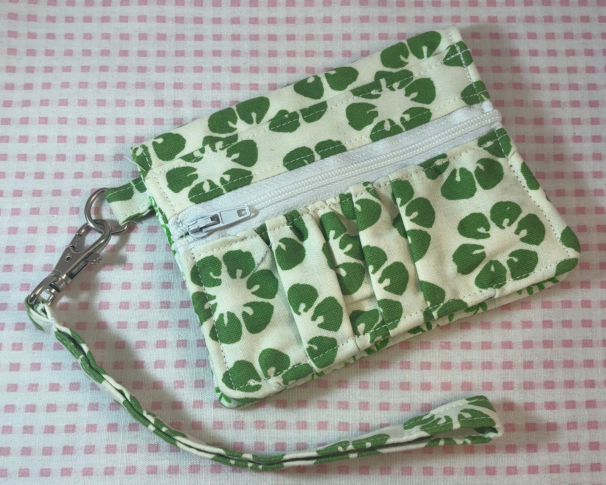 Flower Print Wallet With ID Pocket, Card Wallet, ID Wallet Wristlet, Coin Purse With Wristlet