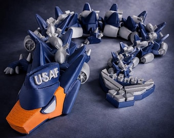 3D Printed Articulated USAF Dragon – Military Tribute Gift