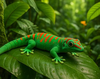 Gecko diurno gigante articulado (18 cm)