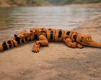 Articulated Printed Gharial Crocodile (8 inches)