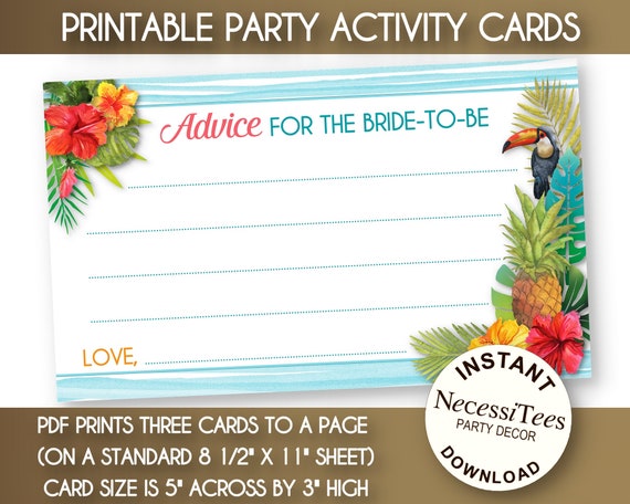 Carte Da Gioco Per Addio Al Nubilato: 30 Biglietti Tema Giungla Tropicale - Divertimento Garantito!