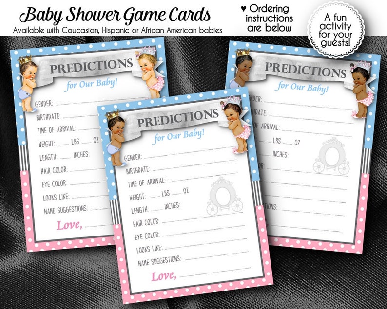 Baby Prediction Cards Baby Shower Party Games Guessing Game Etsy Baby Prediction Cards Baby Shower Party Games Guessing Game Etsy