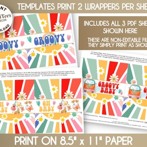 PRINTABLE Baby Shower Candy Bar Wrapper Templates Groovy Baby Shower 70 ...
