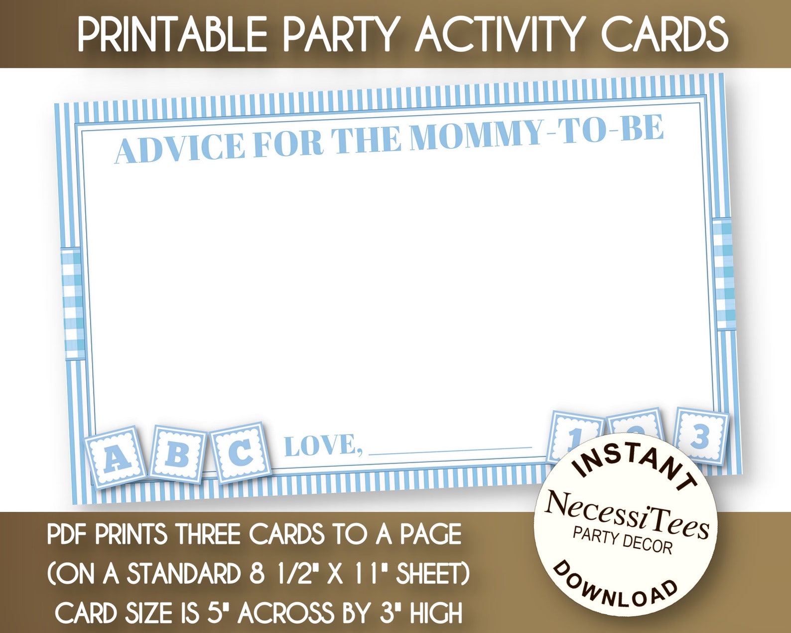 PRINTABLE Mommy to Be Advice Cards Baby Shower Game Card - Etsy