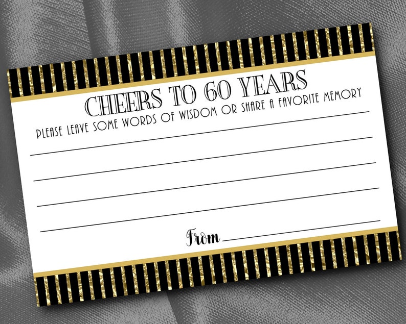 Birthday Advice Cards Anniversary Art Nouveau Art Deco Words of Wisdom Cards Party Activity Cards Gatsby Retirement Party,