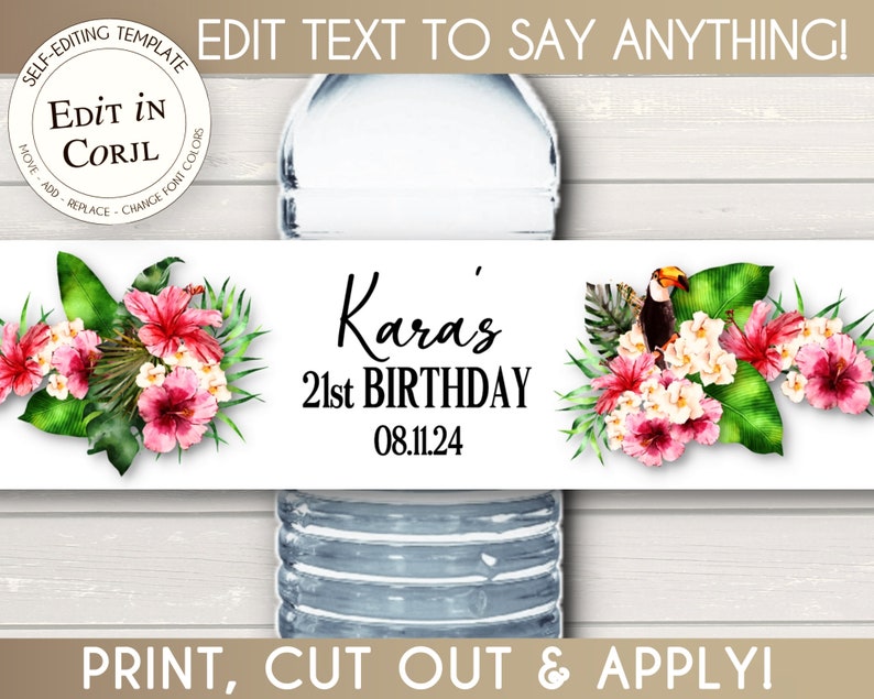 PRINTABLE Water Bottle Labels Greenery Theme Eucalyptus | Etsy