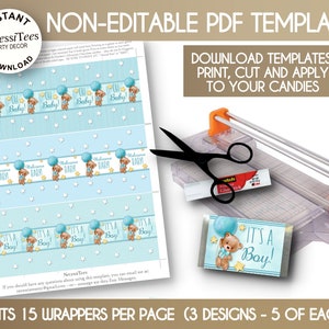 PRINTABLE | Baby Shower | Mini Candy Wrapper Templates | Party Favors ...
