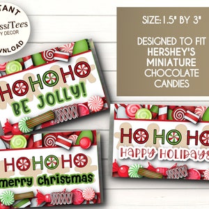 PRINTABLE Mini Candy Wrappers Party Favors Christmas Theme Ho Ho Ho ...