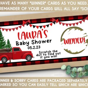 PRINTED Scratch Off Cards Set of 10 Cards Party or Shower Activity Red & Black Lumberjack Theme Perfect for Most Occasions image 3