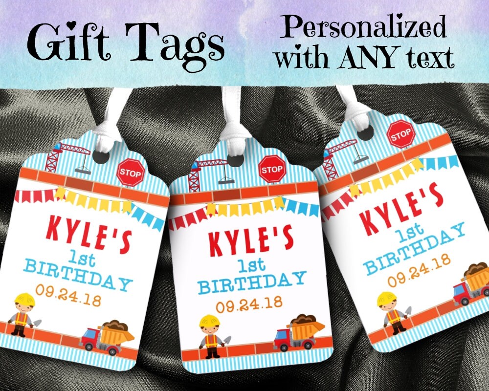 12 Favor Tags Gift Tag Construction Theme Builder Worker Etsy