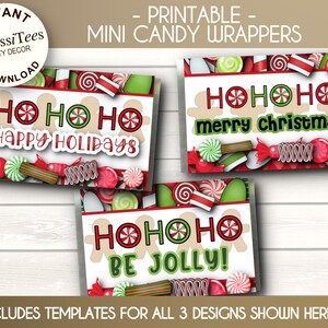 PRINTABLE Mini Candy Wrappers Party Favors Christmas Theme Ho Ho Ho ...