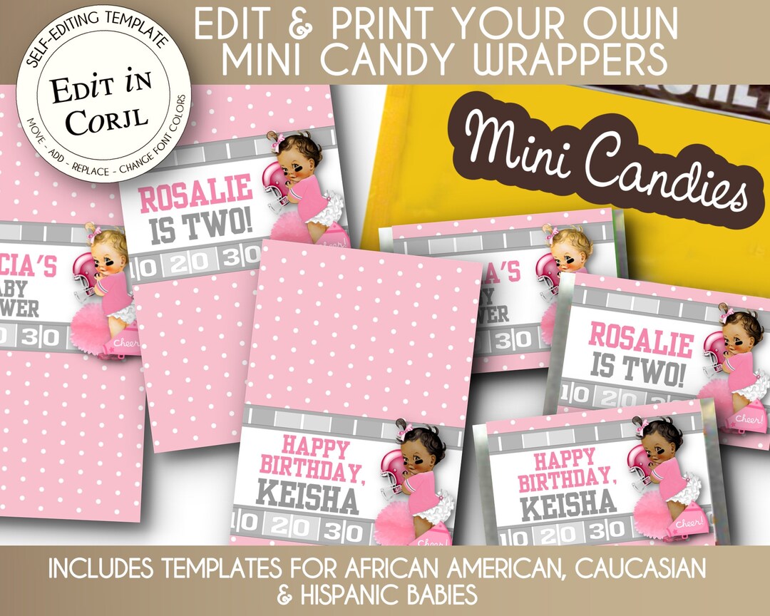PRINTABLE Miniature Candy Wrappers Baby Shower Birthday - Etsy