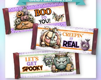 PRINTABLE Candy Bar Wrapper Templates | Halloween | Spooky Pumpkins | PDFs | Instant Download