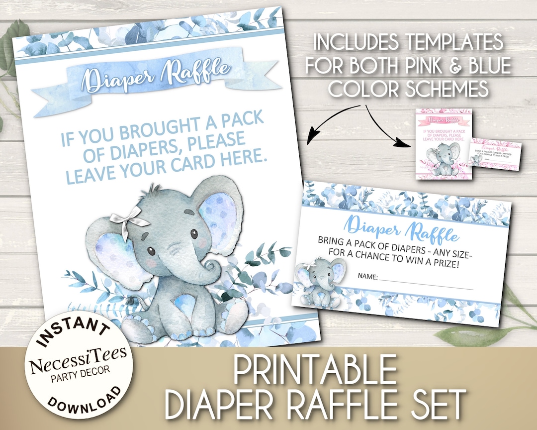 PRINTABLE Diaper Raffle Cards With Sign Raffle Insert Cards - Etsy