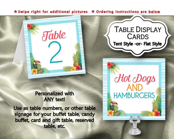 Table Number Cards, Hawaiian, Tropical, Hibiscus Flowers, Pineapple, Luau, Pool Party, Summer, Bridal, Baby Shower, Beach Wedding, Birthday Il_570xn