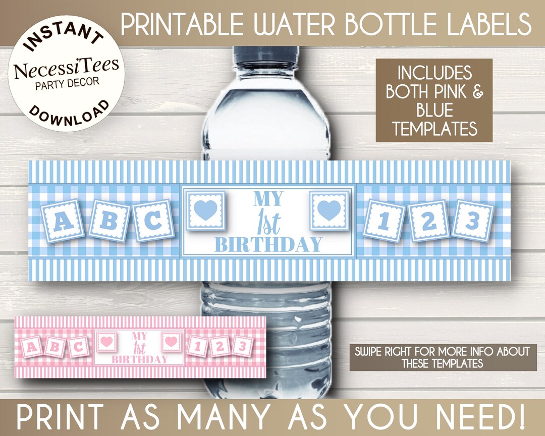 PRINTABLE Water Bottle Labels Pdfs Baby ABC Blocks Baby - Etsy