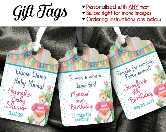 Favor Tags, Gift Tag, Llamas Design, Alpacas, Pastel Colors, Baby Shower, Birthday Party, Boy or Girl Il_570xn