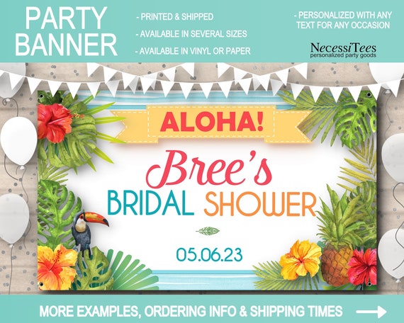 Tropical Bridal Shower Personalized Banner