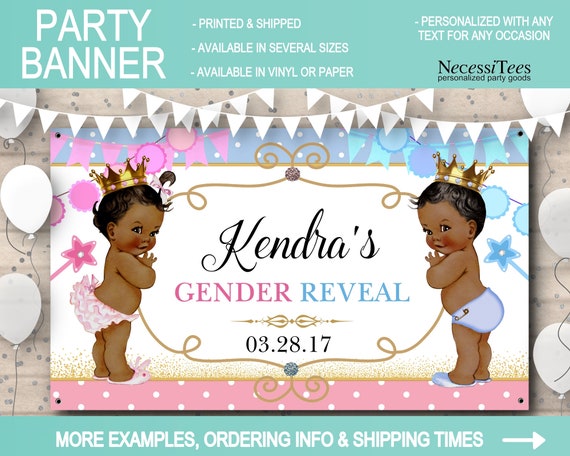 Vinyl Or Paper Baby Shower Banner, In 4 Sizes, Princess Prince Babies, Crown, Tiara, Royal, Pastels, Baby Shower, Birthday Party, Backdrop Il_570xn