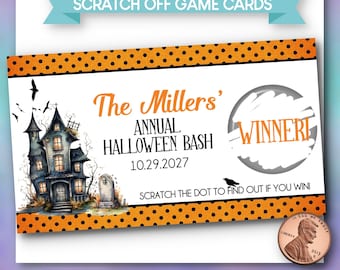 Halloween Haunted House Scratch Off Cards: Party Game Favors, Comes in sets of 10 cards