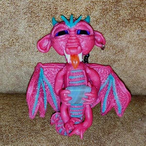 ruby quartz dragon figurine