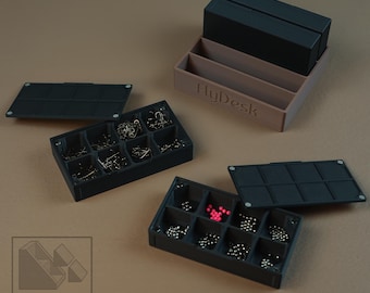FlyDesk 4 Organizer Hook and Bead small parts Organizer and Storage for Fly Tying with rack