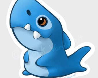 Rex, the cute shark with legs sticker!