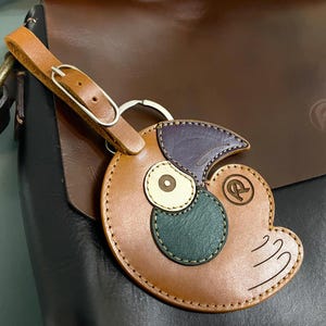 Parrot Keychain Handmade with Genuine Leather- Colorful Bird Bag Hanger