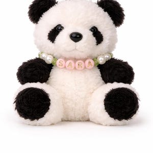 Mini Teddy Bear Keychain and Panda Keychain with Handmade Necklace: Soft Plush Bag Charm Panda