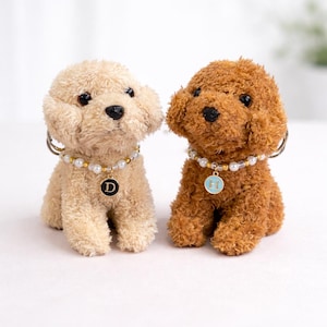 Poodle Plush Dog Keychain, Handmade Beaded Necklace, Dog Lover Gift