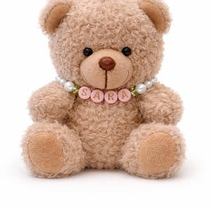 Mini Teddy Bear Keychain and Panda Keychain with Handmade Necklace: Soft Plush Bag Charm image 13