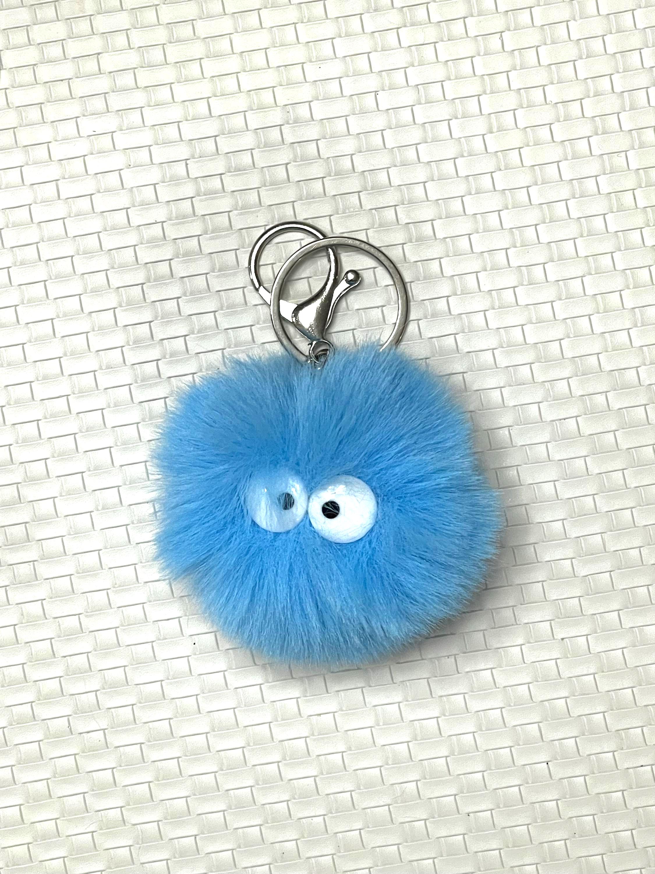 Fluffy Pompom Keychain With Googly Eyes Bag Charm | Phone Charm
