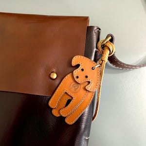 Beagle Dog leather keychain - handmade leather accessories