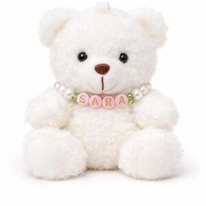 Mini Teddy Bear Keychain and Panda Keychain with Handmade Necklace: Soft Plush Bag Charm image 5