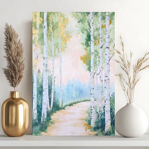 Green Arch Forest by Numbers Kit for Adults, 24C DIY Acrylic Painting Home Decor Fresh Natural Landscape Painting Spring Wall Art