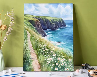 Breeze Coast Paint by Numbers Kit: Beach Scene DIY Acrylic Painting