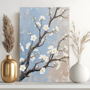 Vorfrühling Malen nach Zahlen Kit für Erwachsene, 24C DIY Acrylmalerei Kits Blumen Blühende Landschaft Wohnkultur Natürliche Themen Leinwand Kunst