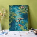 Koi Fish Paint By Numbers Kit: Lotus Pond DIY Acrylic Painting on Canvas product logo