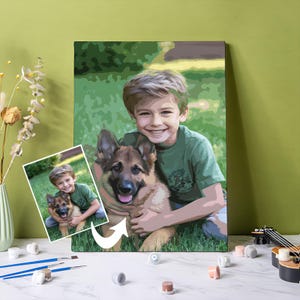 Custom Paint by Numbers Kit, Personalized Arcylic Painting, Custom Wall Decor From Photos, Handmade Gift, Beginner Painting Gift for Family