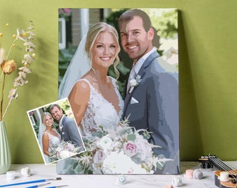 Custom Paint by Numbers Kit: Personalized Photo Paint By Number Canvas Art Birthday Anniversary Gift Housewarming Present Photo Painting Kit
